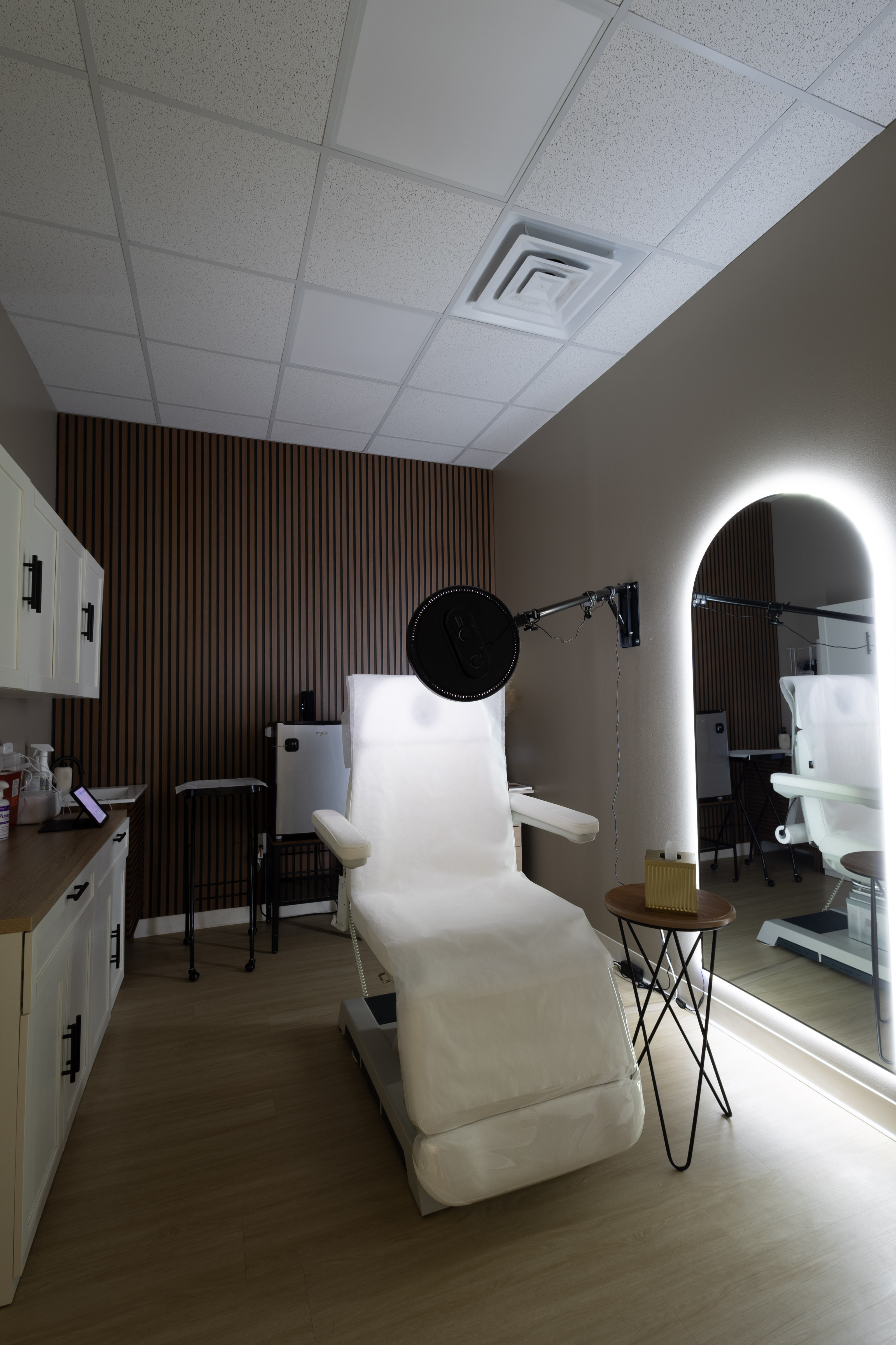 Treatment chair and professional medical spa setup